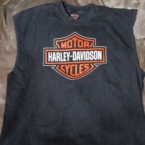 Vintage Sleeveless Graphic Harley Davidson Shirt, XXL